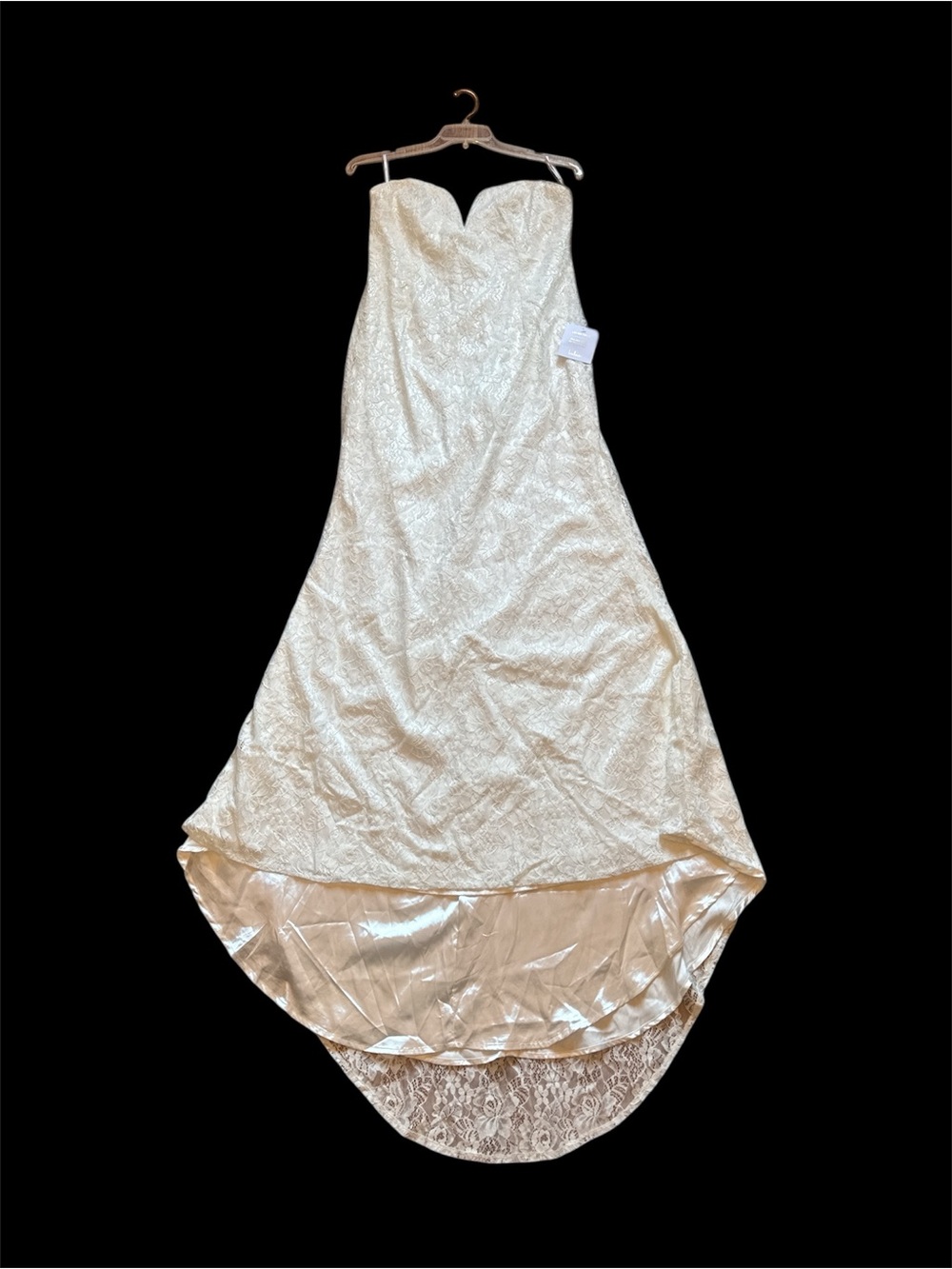 Lulus Strapless White Lace Formal Gown size XL